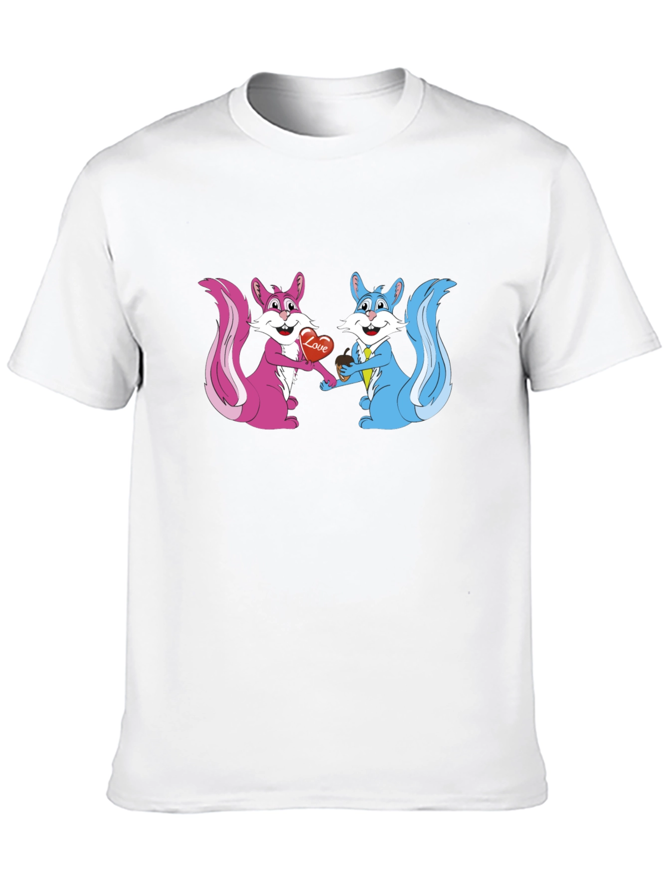 Cute Squirrels in Love Graphic T-Shirt