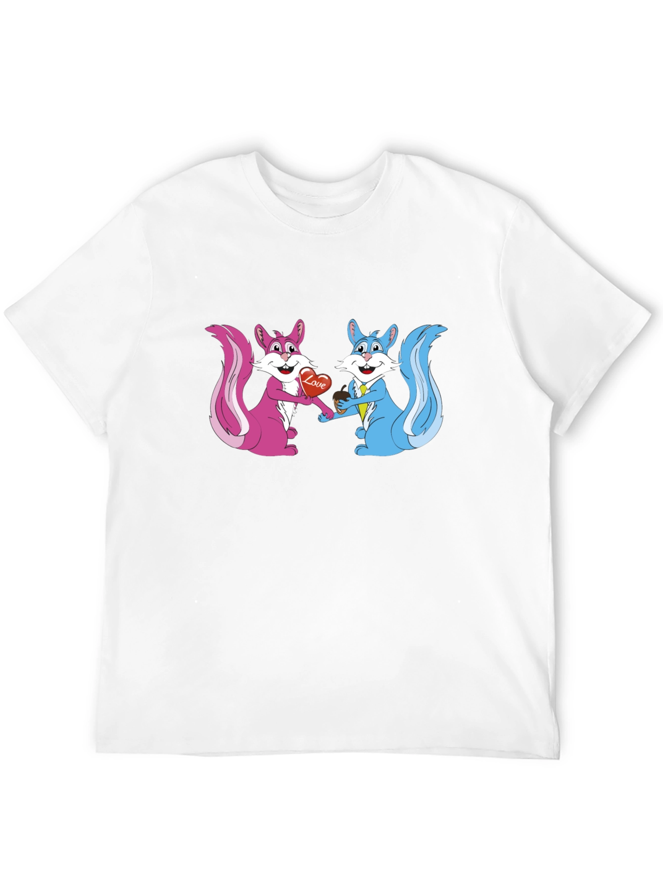 Cute Squirrels in Love Graphic T-Shirt