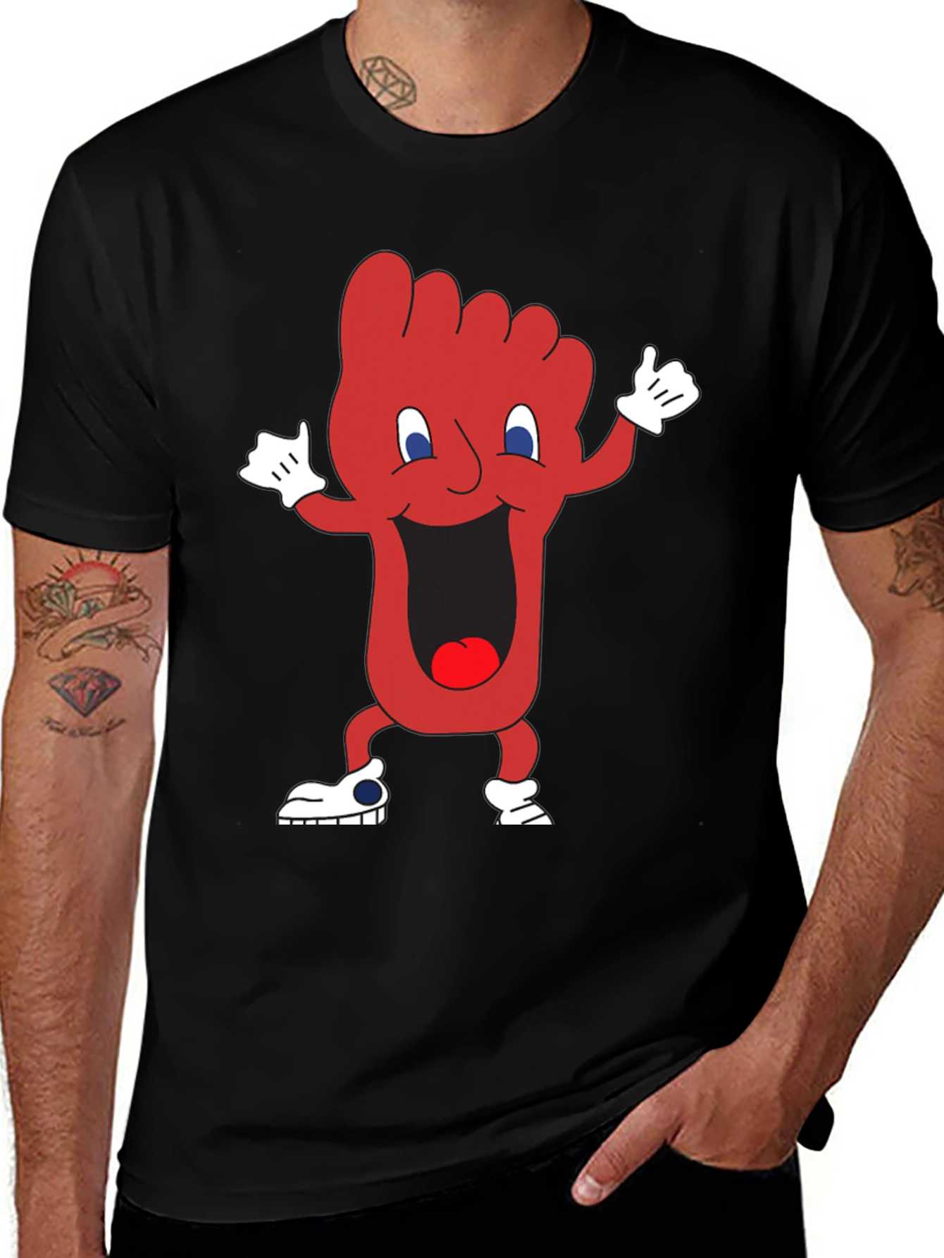 Funny Cartoon Foot T-Shirt - Quirky Graphic Tee