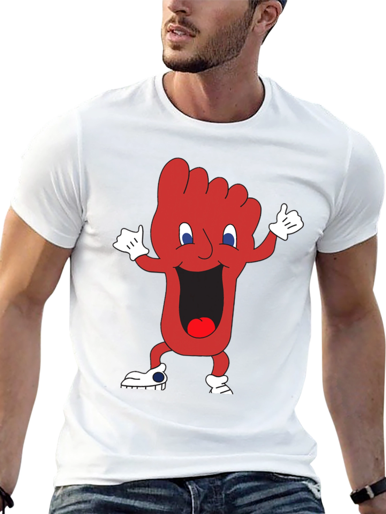 Funny Cartoon Foot T-Shirt - Quirky Graphic Tee