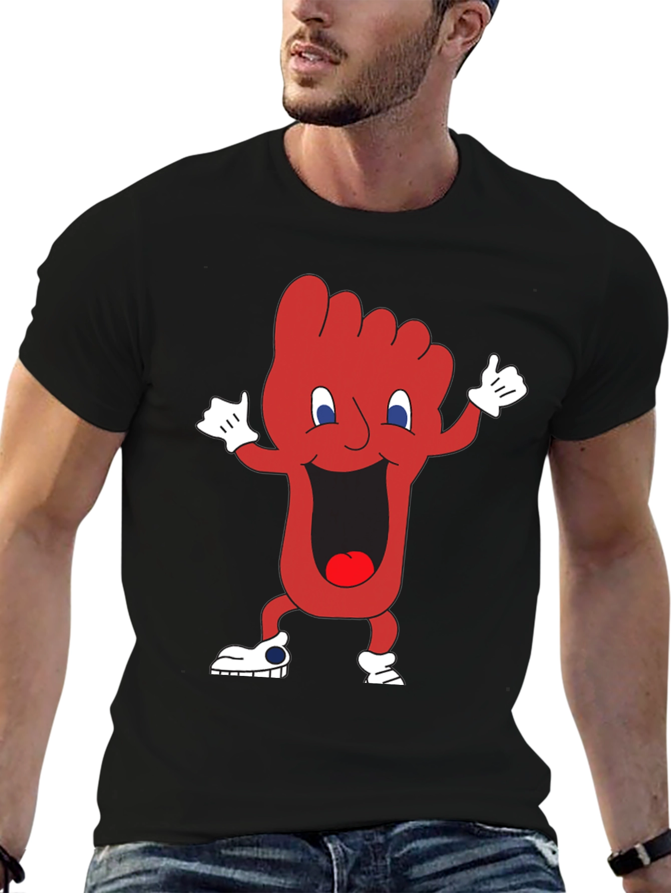 Funny Cartoon Foot T-Shirt - Quirky Graphic Tee