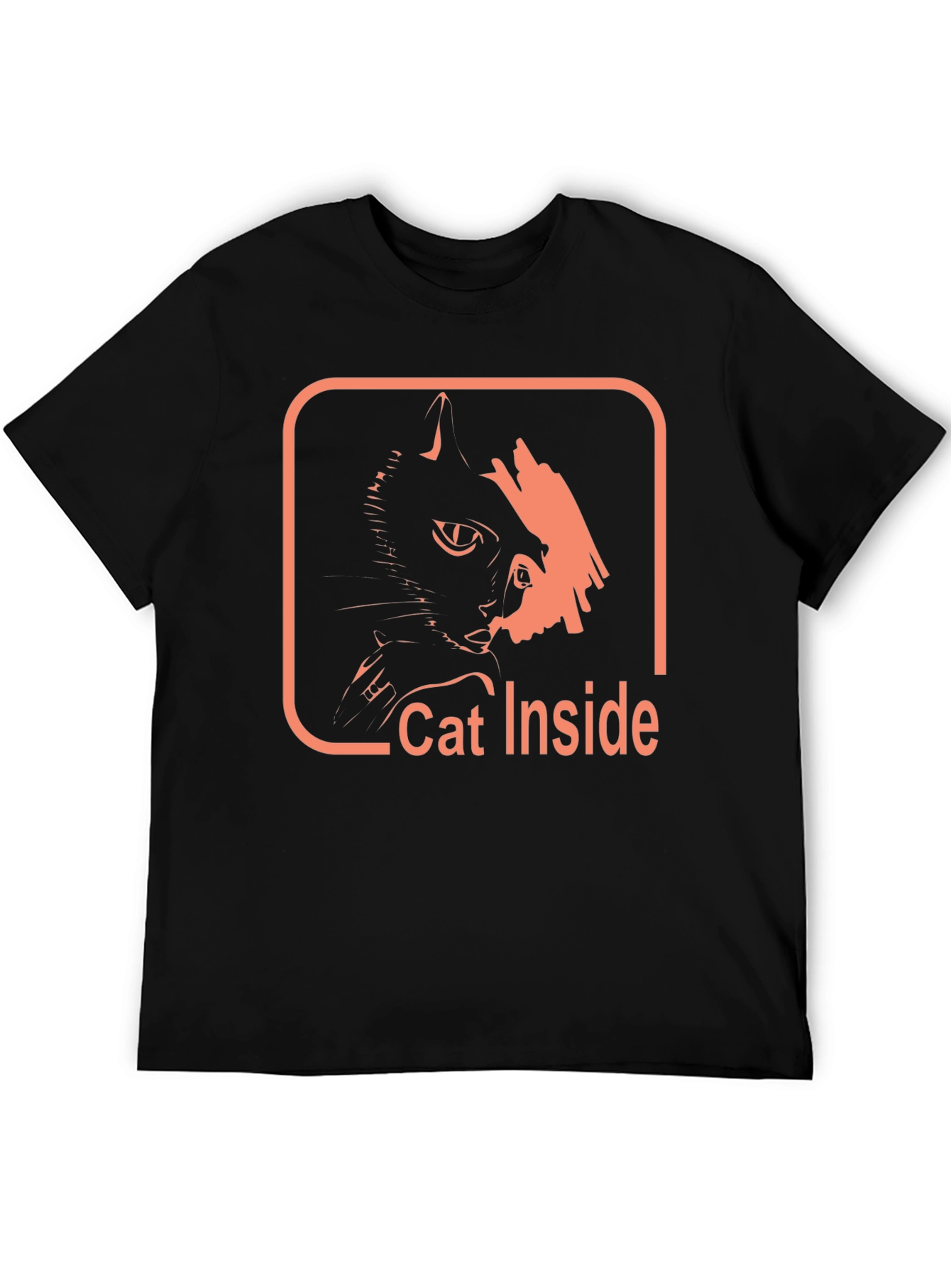 Cat Inside Graphic Tee - Black Cotton Comfort