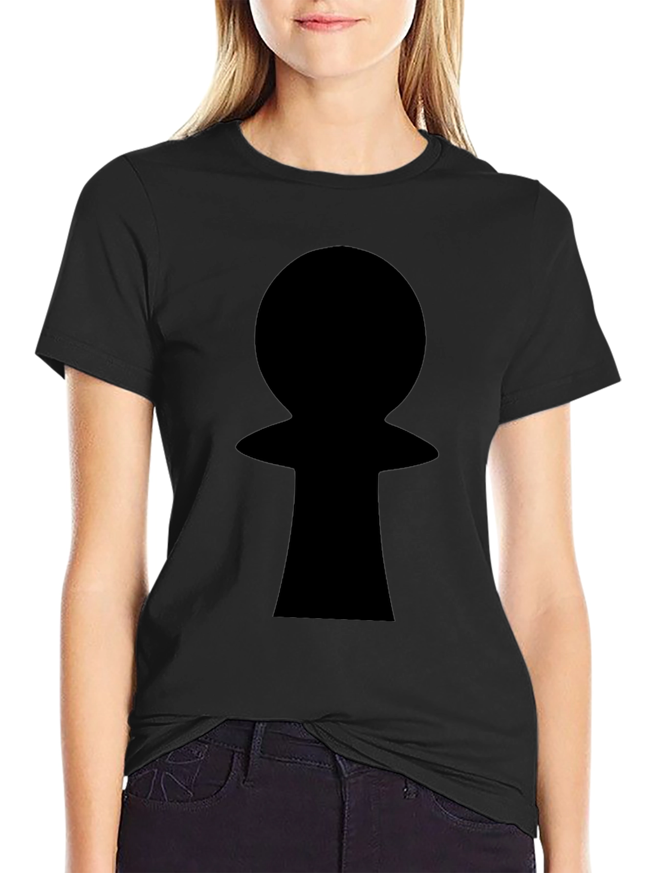 Black Keyhole Graphic T-Shirt - Mens Casual Tee