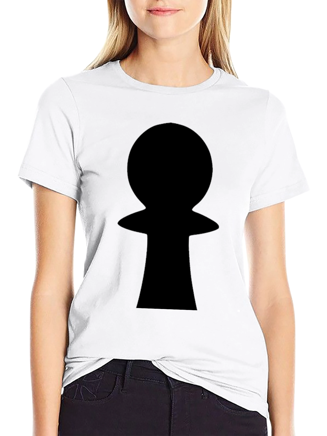 Black Keyhole Graphic T-Shirt - Mens Casual Tee