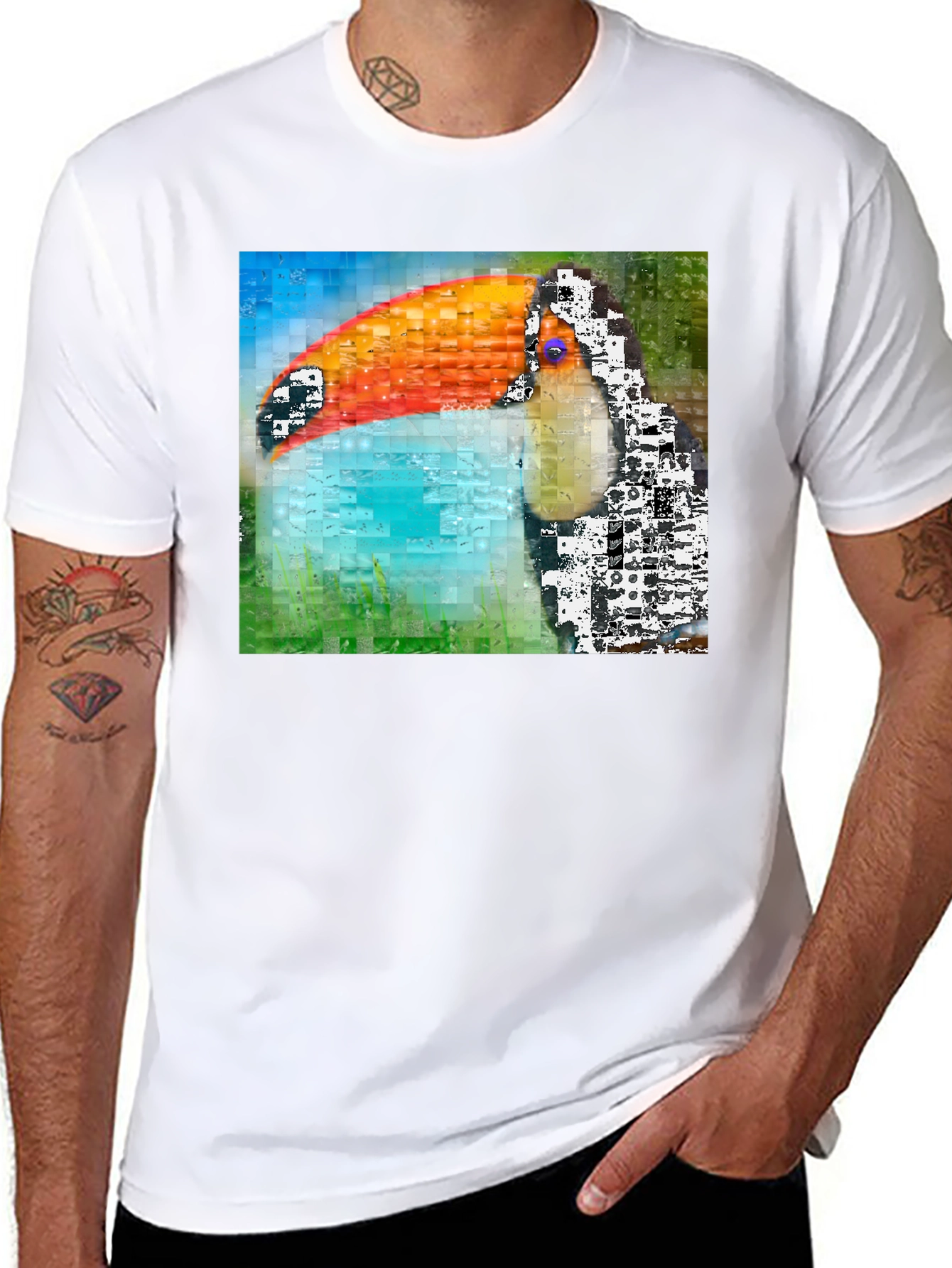 Toucan Mosaic Graphic T-Shirt