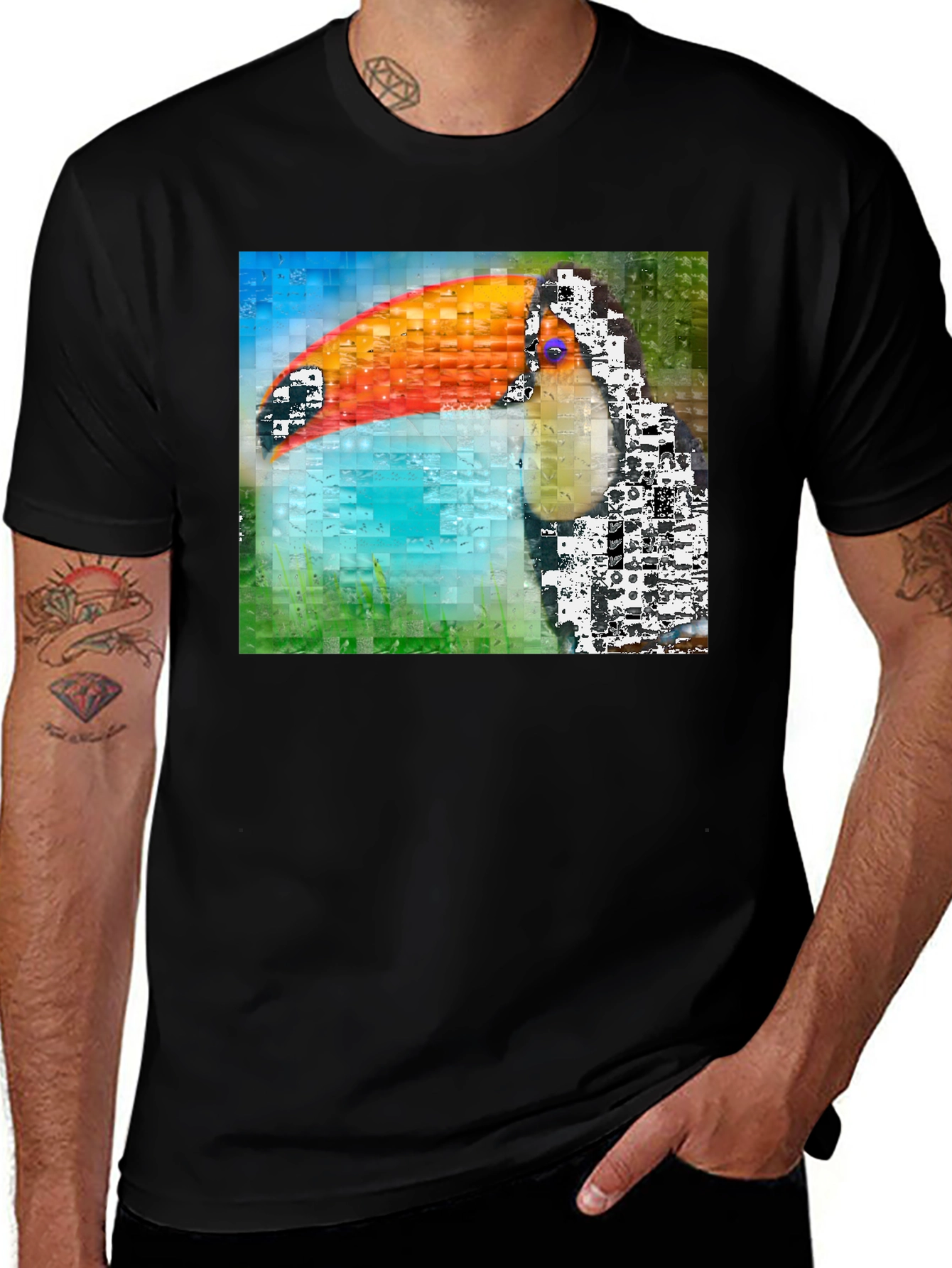 Toucan Mosaic Graphic T-Shirt