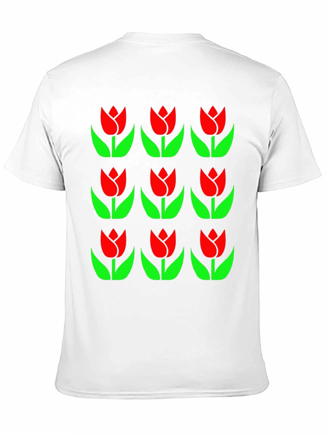 Tulip Pattern Black T-Shirt