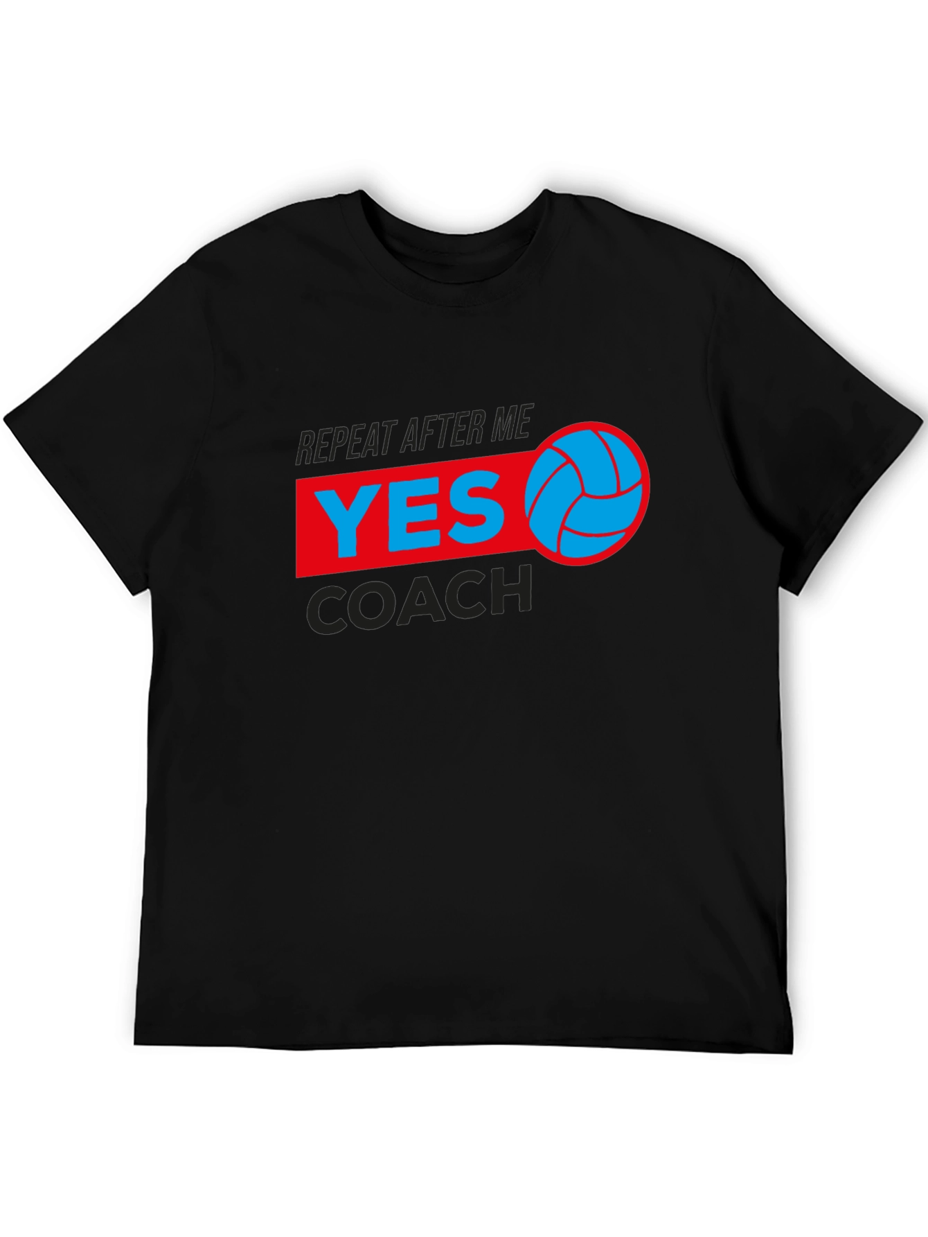 Volleyball Yes Coach T-Shirt - Black Graphic Tee