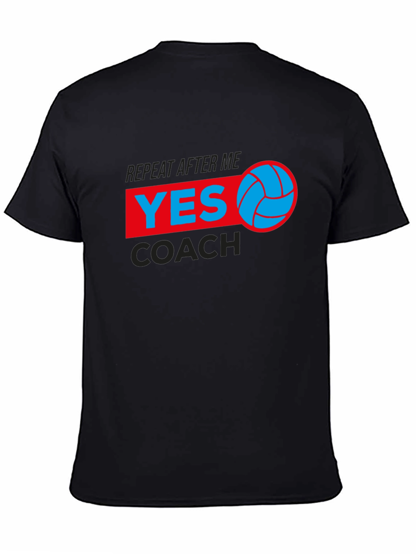 Volleyball Yes Coach T-Shirt - Black Graphic Tee