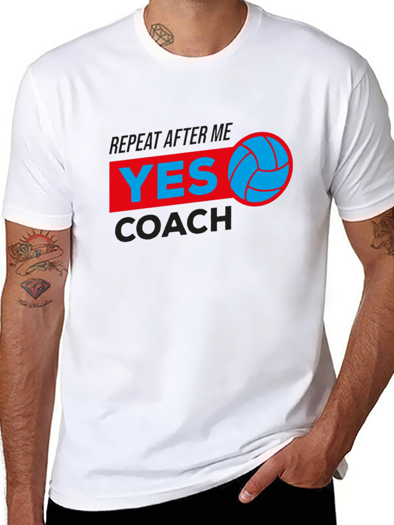 Volleyball Yes Coach T-Shirt - Black Graphic Tee