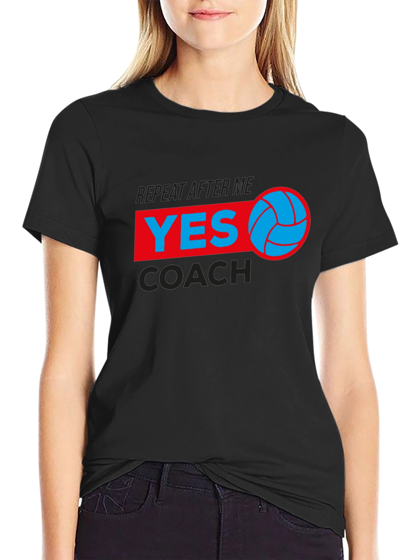 Volleyball Yes Coach T-Shirt - Black Graphic Tee
