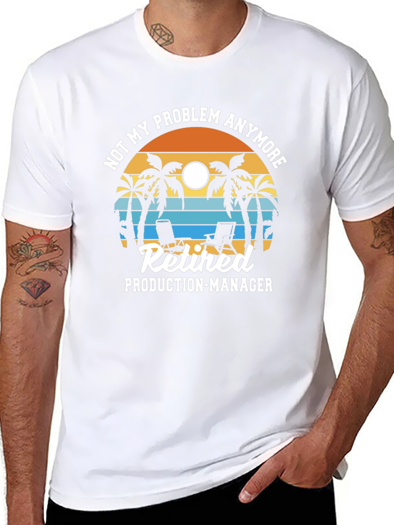 Retired Production Manager T-Shirt - Beach Design