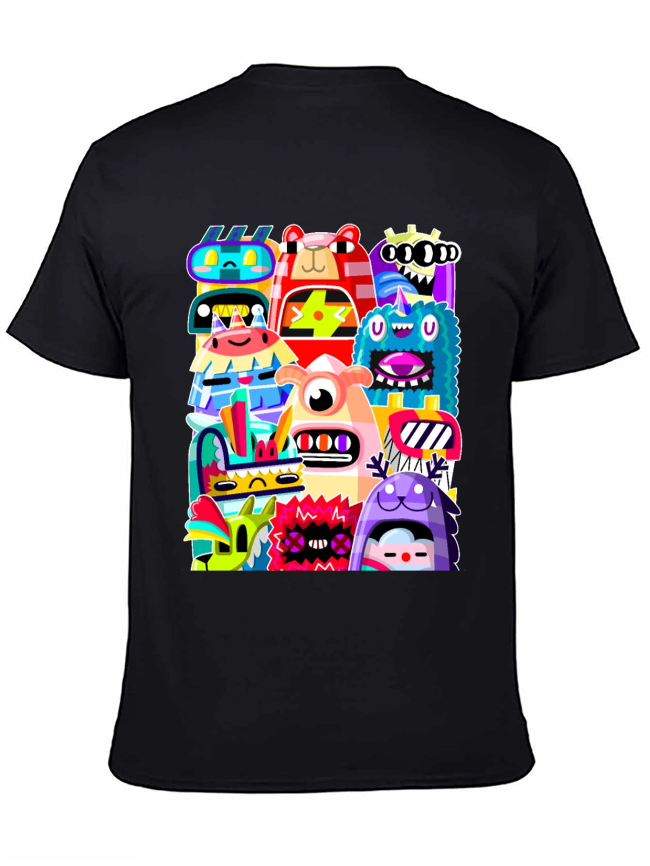 Monster Mash Graphic Tee - Funky Black T-Shirt