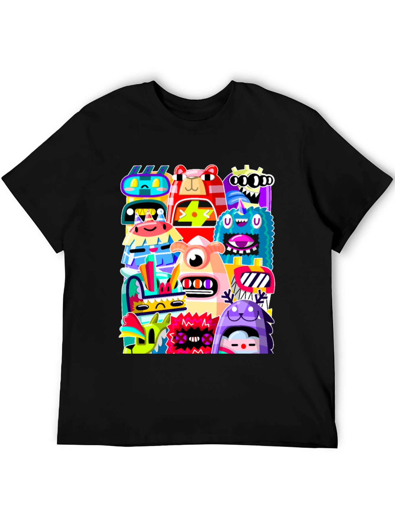Monster Mash Graphic Tee - Funky Black T-Shirt