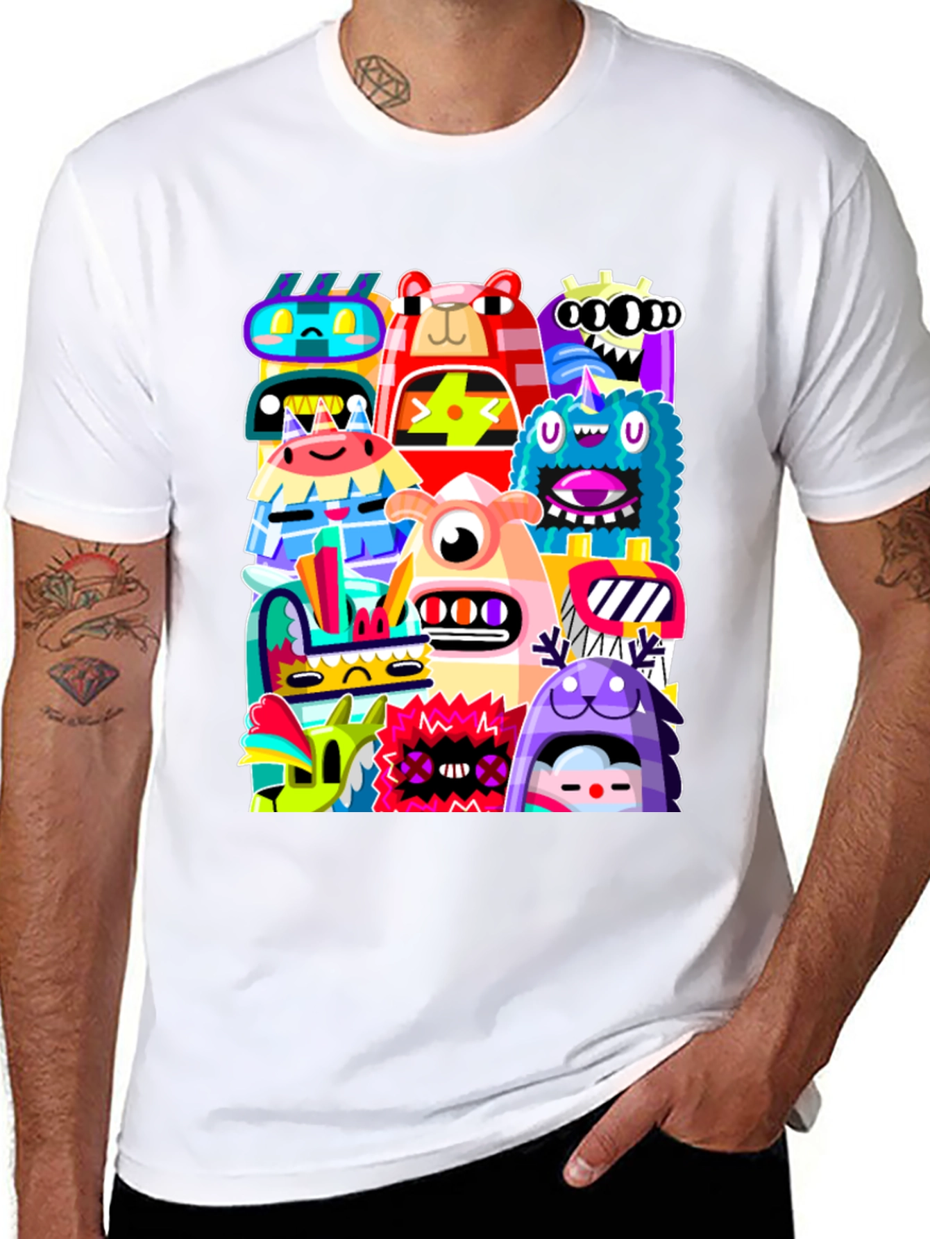 Monster Mash Graphic Tee - Funky Black T-Shirt