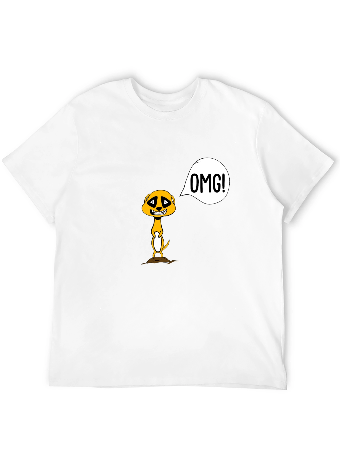 Funny Meerkat OMG! Graphic Tee - Black