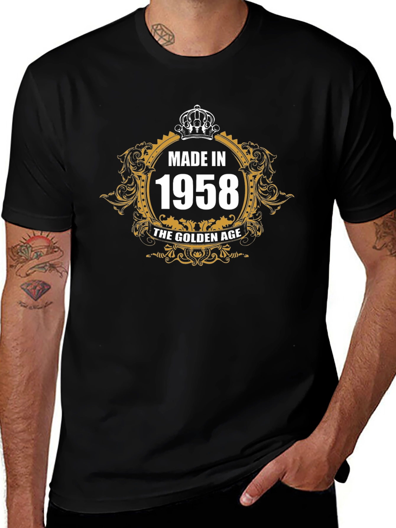 Made in 1958 Golden Age Black T-Shirt