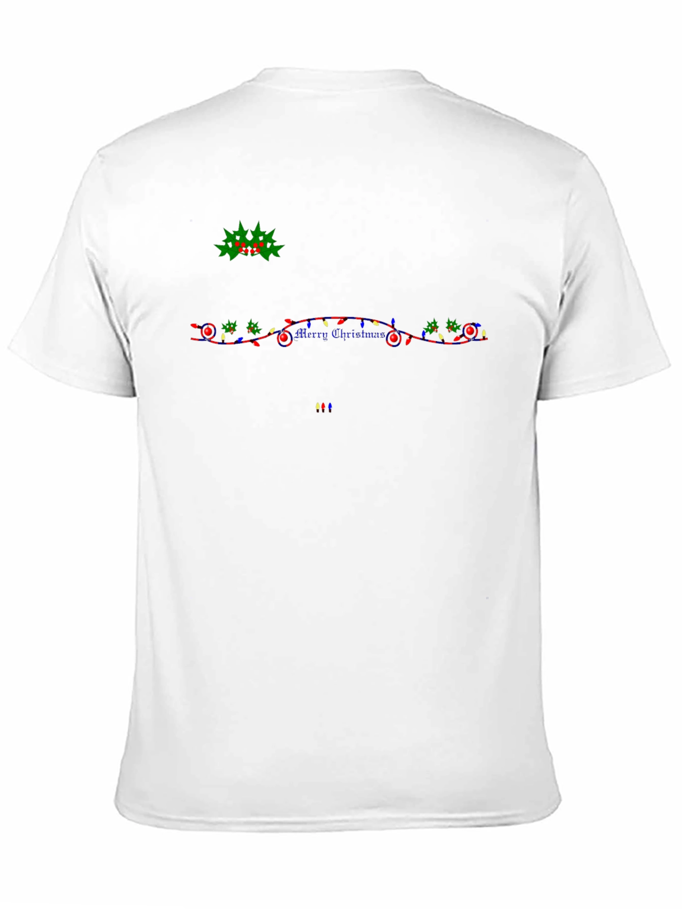 Festive Christmas Lights Graphic Black T-Shirt