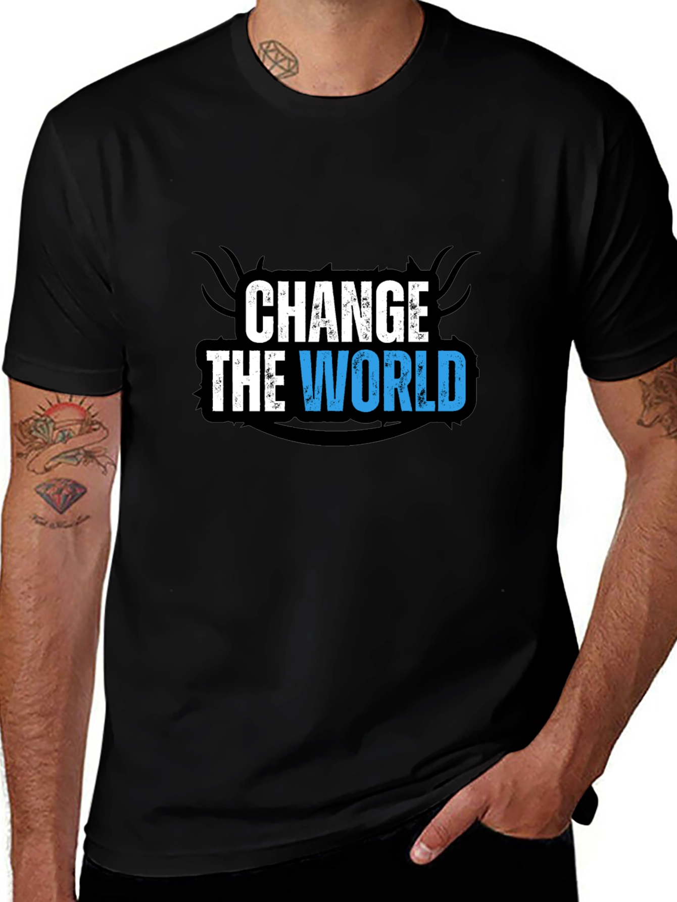 Change the World Graphic Black T-Shirt