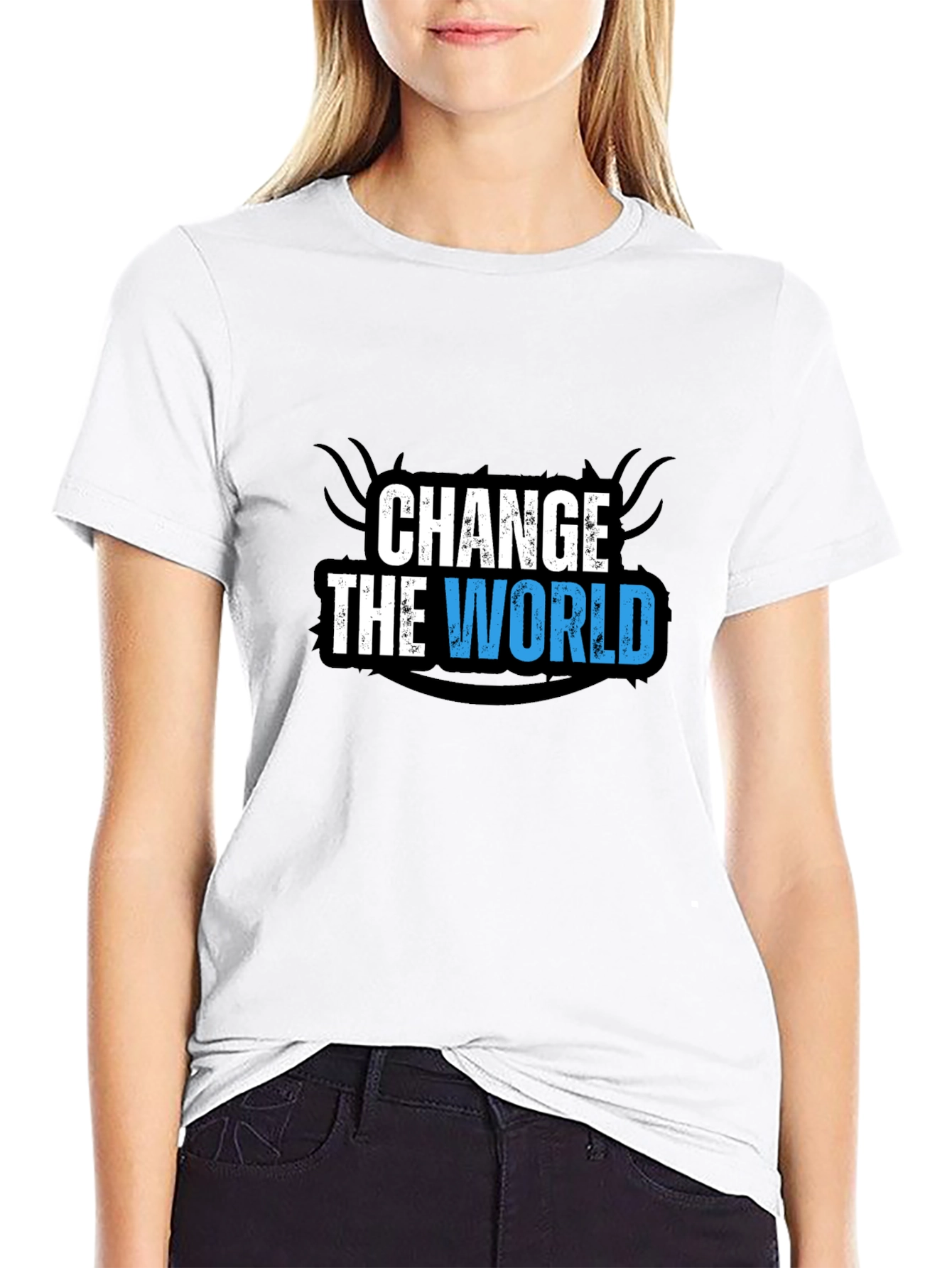 Change the World Graphic Black T-Shirt