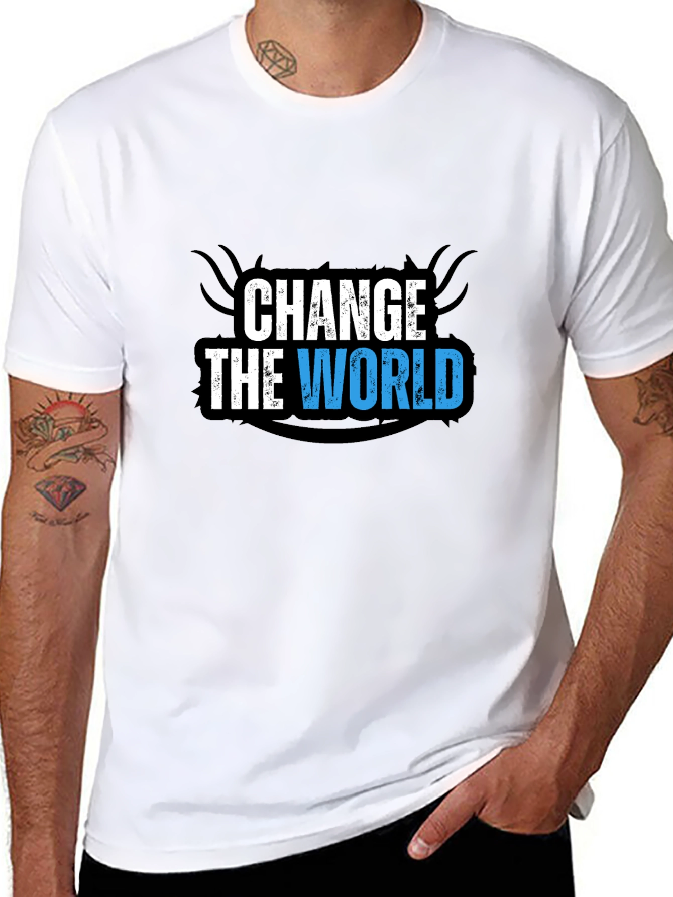 Change the World Graphic Black T-Shirt