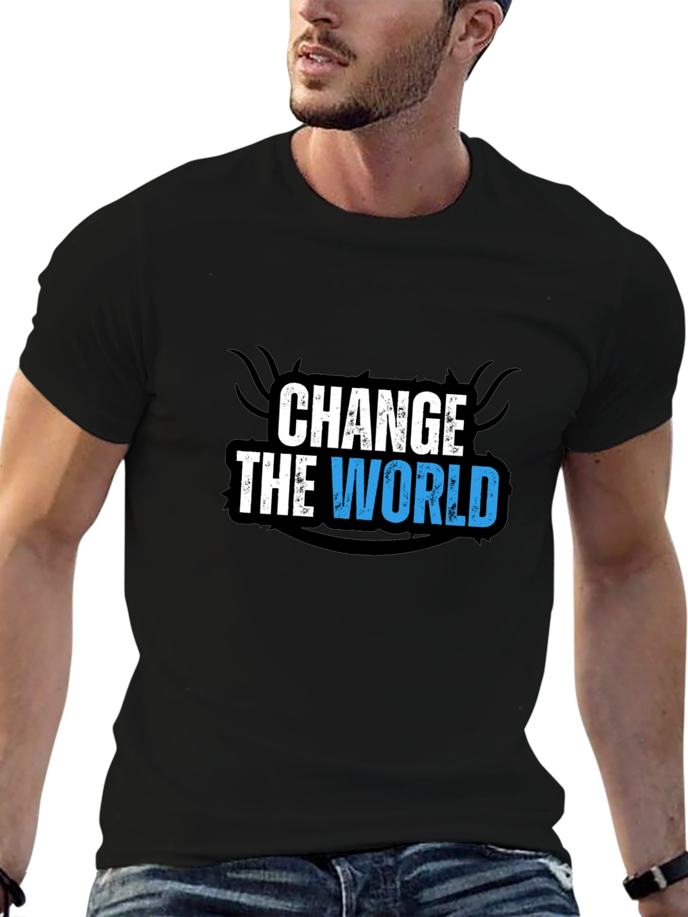 Change the World Graphic Black T-Shirt