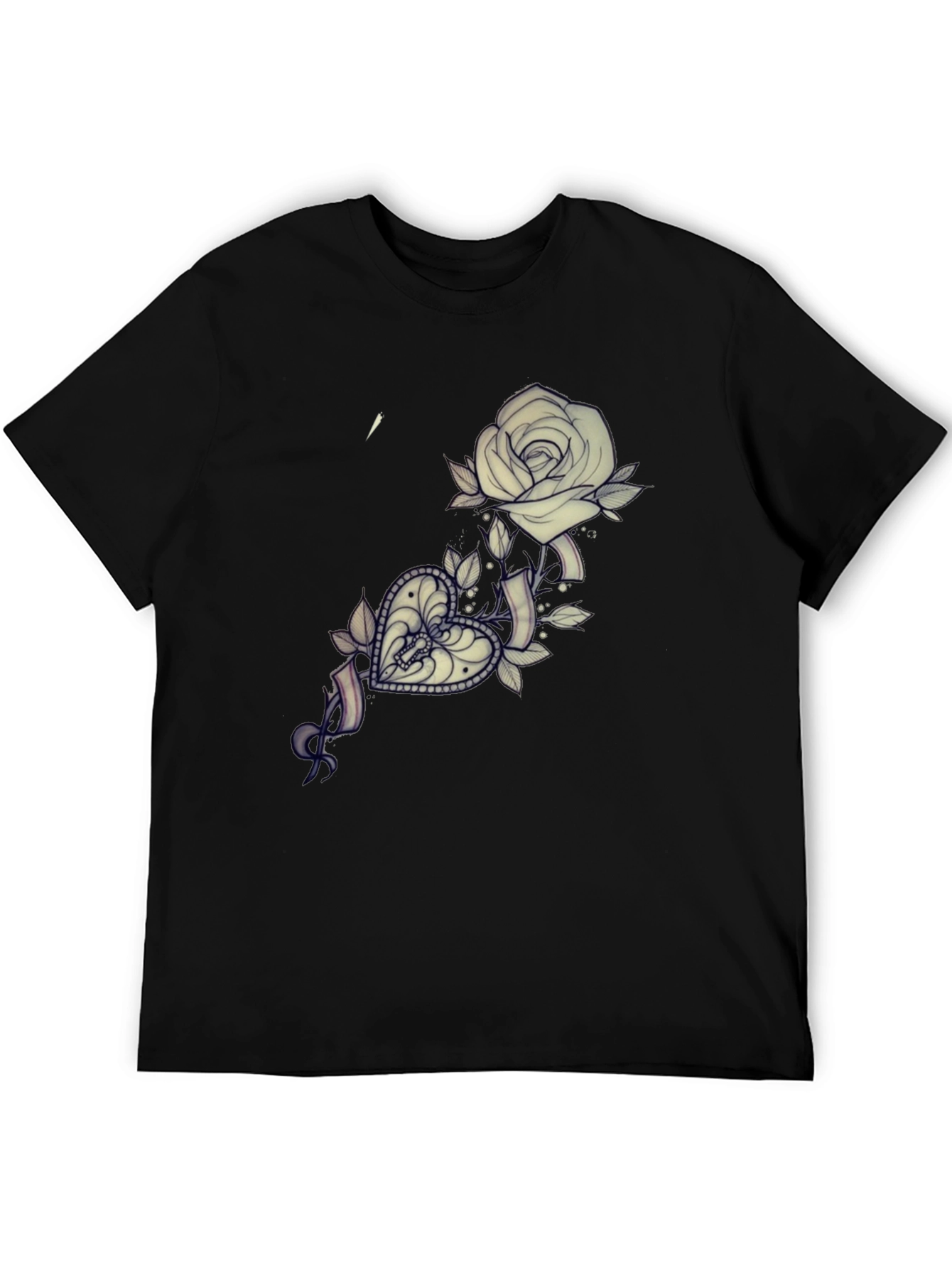 Rose & Heart Tattoo Graphic T-Shirt