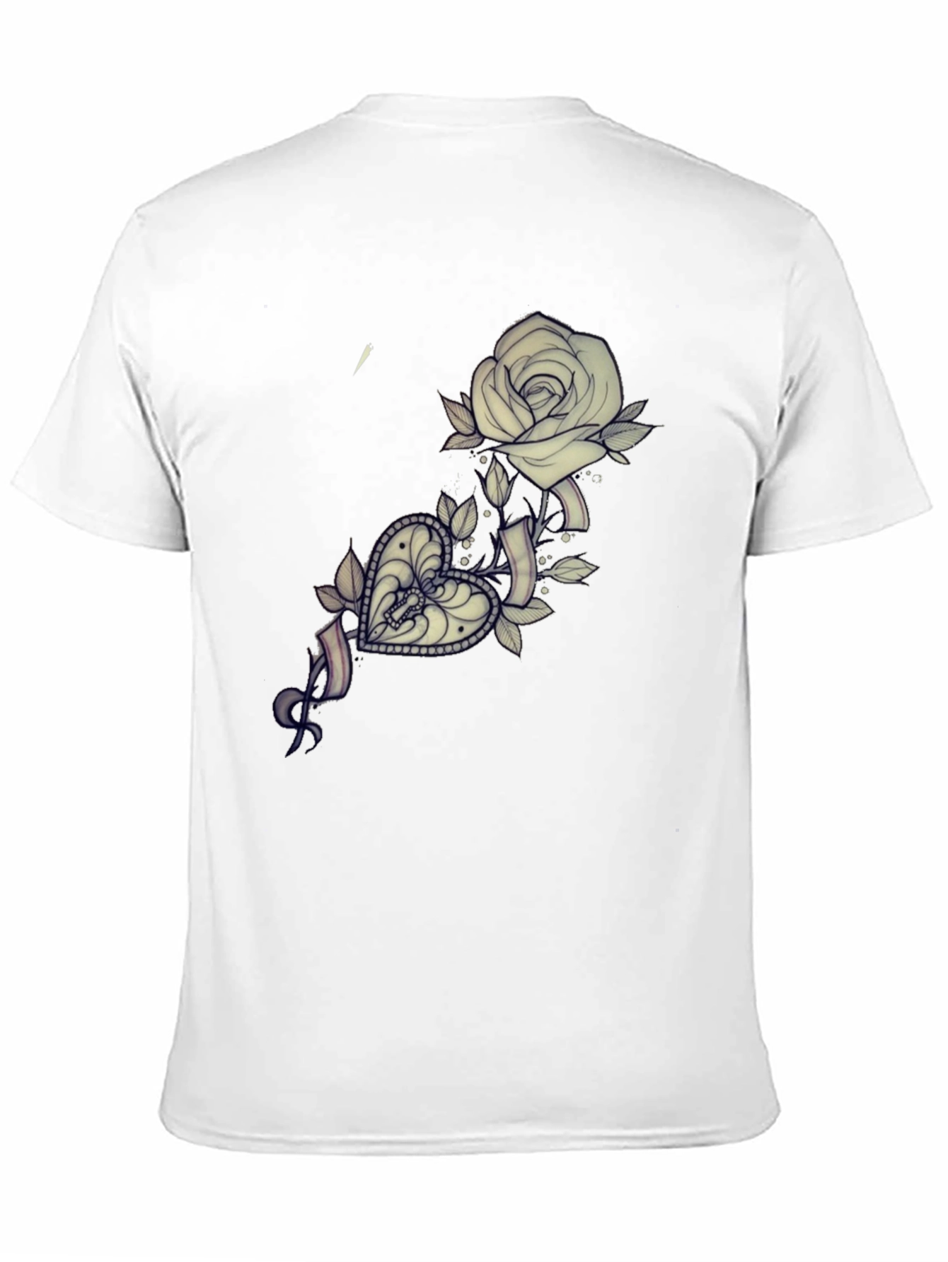 Rose & Heart Tattoo Graphic T-Shirt