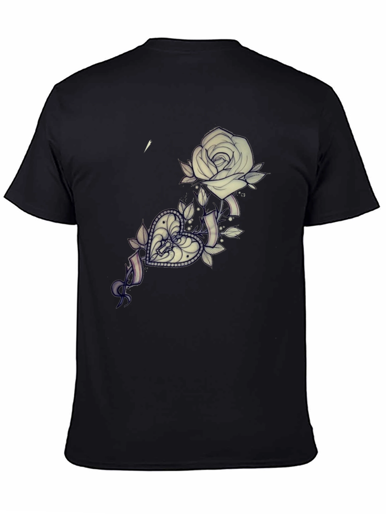 Rose & Heart Tattoo Graphic T-Shirt