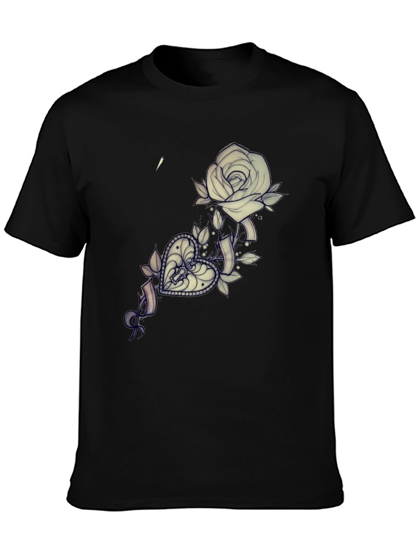 Rose & Heart Tattoo Graphic T-Shirt