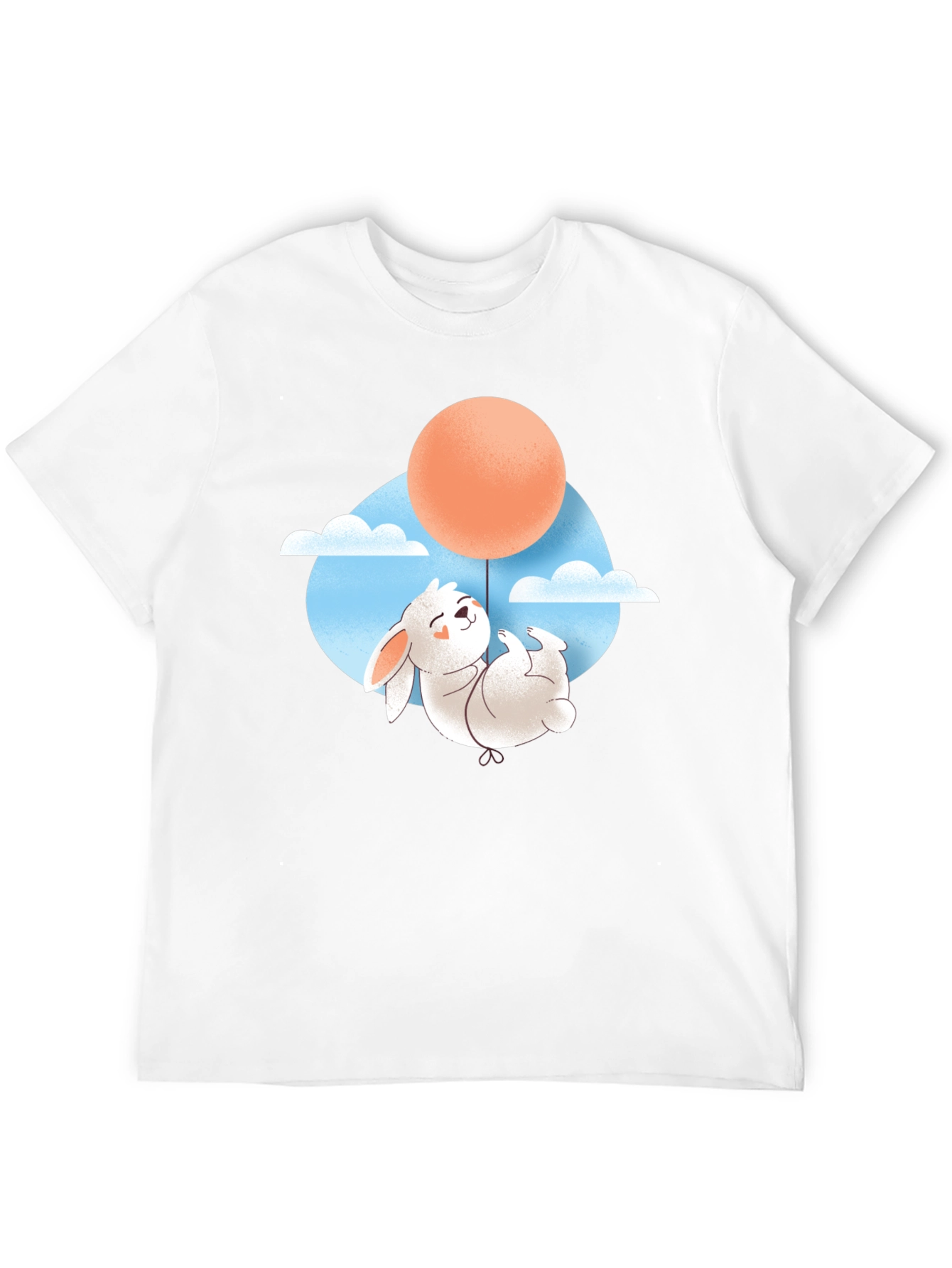 Rabbit Balloon Graphic Tee - Black Cotton T-Shirt