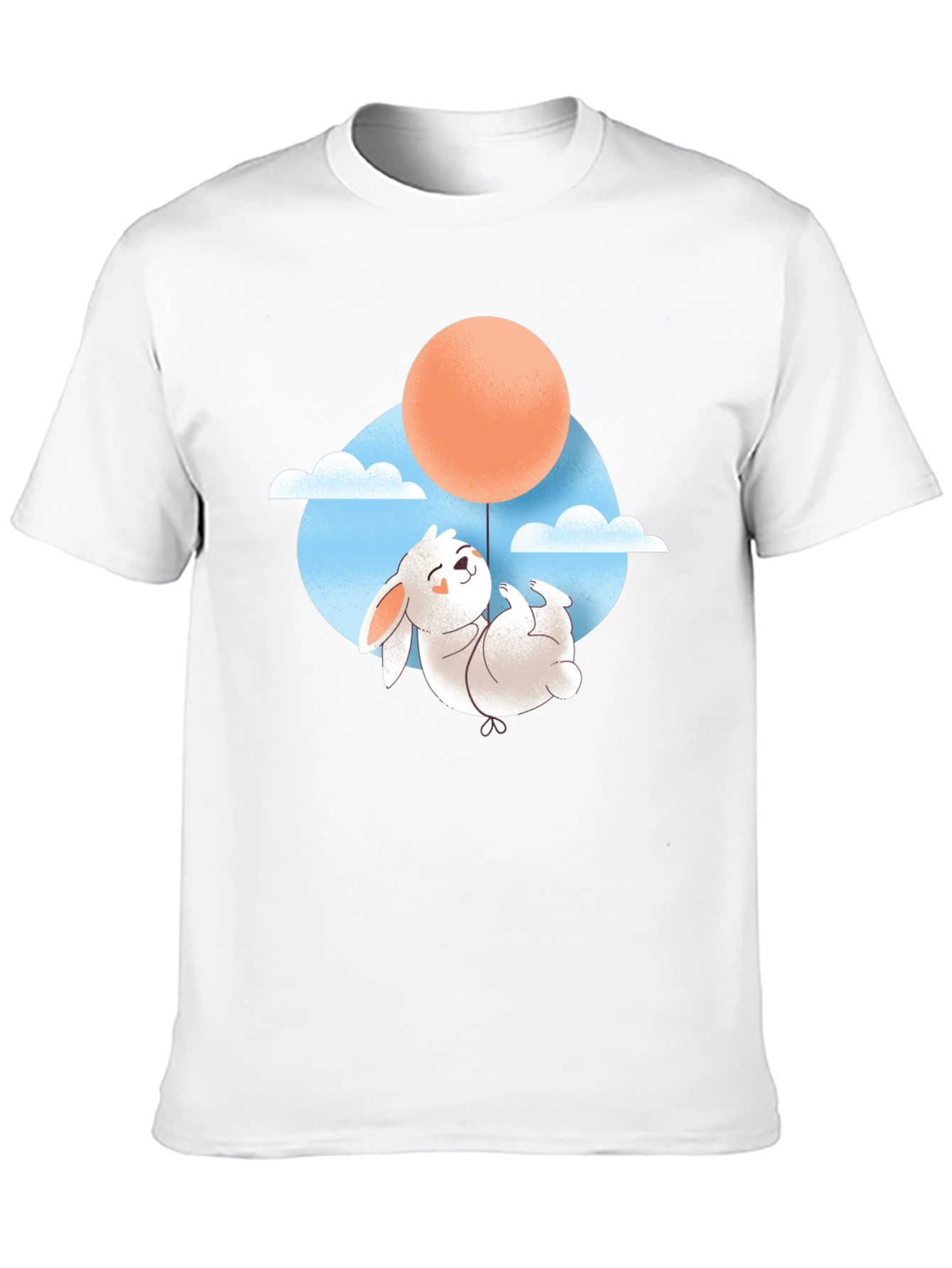Rabbit Balloon Graphic Tee - Black Cotton T-Shirt