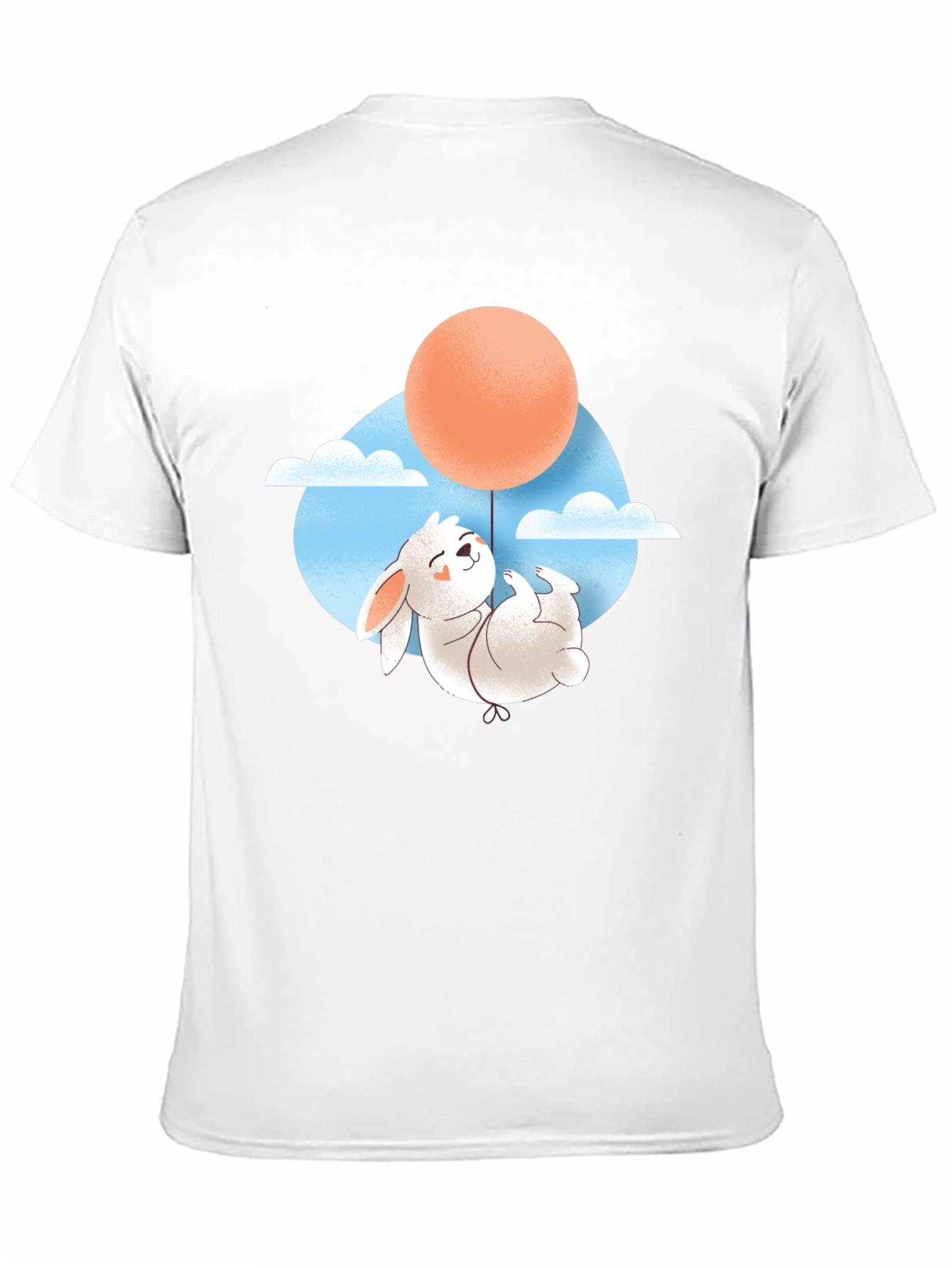 Rabbit Balloon Graphic Tee - Black Cotton T-Shirt