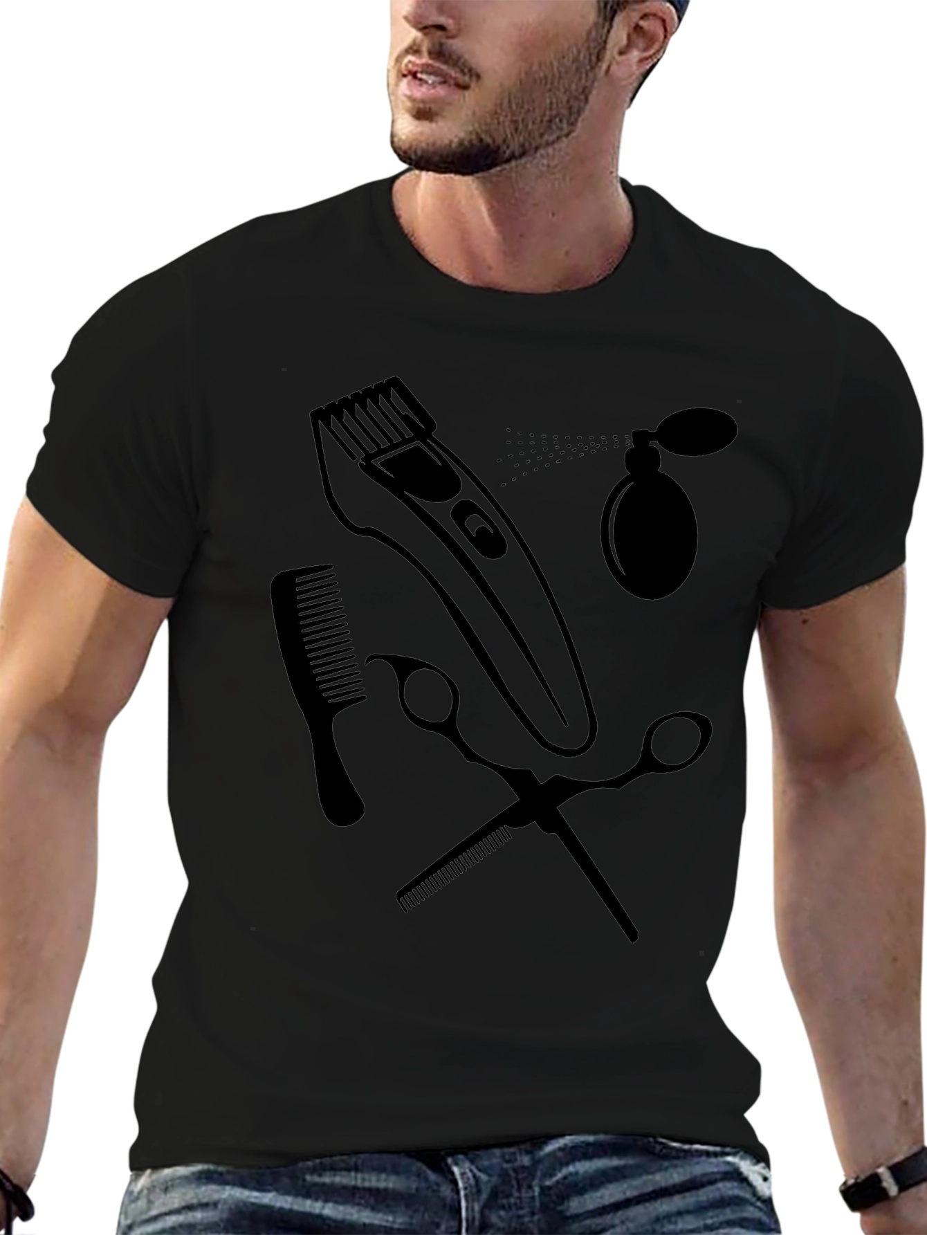 Barber Tool Graphic T-Shirt - Stylish Hairdresser Tee