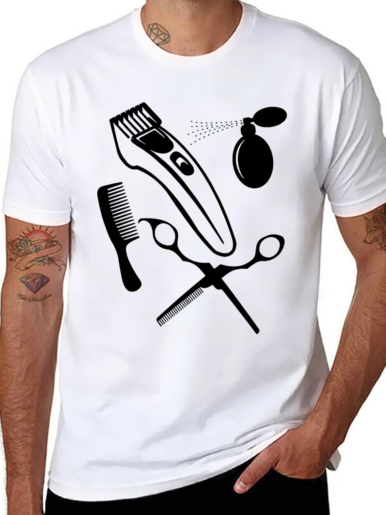 Barber Tool Graphic T-Shirt - Stylish Hairdresser Tee