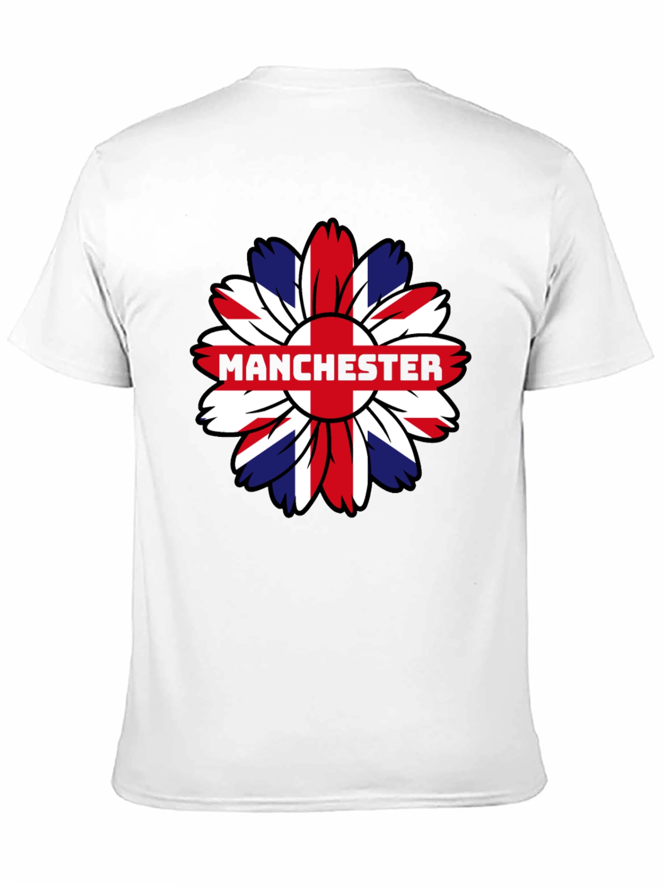 Manchester UK Flag Flower Graphic T-Shirt