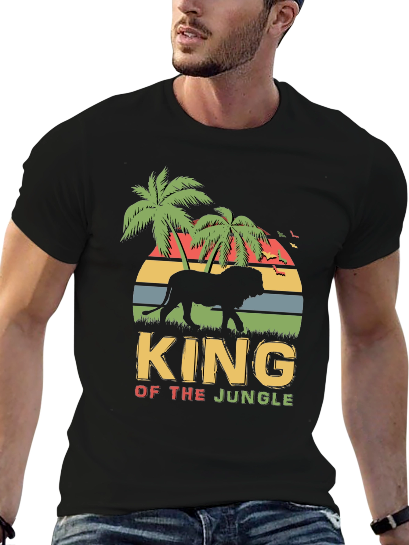 King of the Jungle Lion Graphic T-Shirt