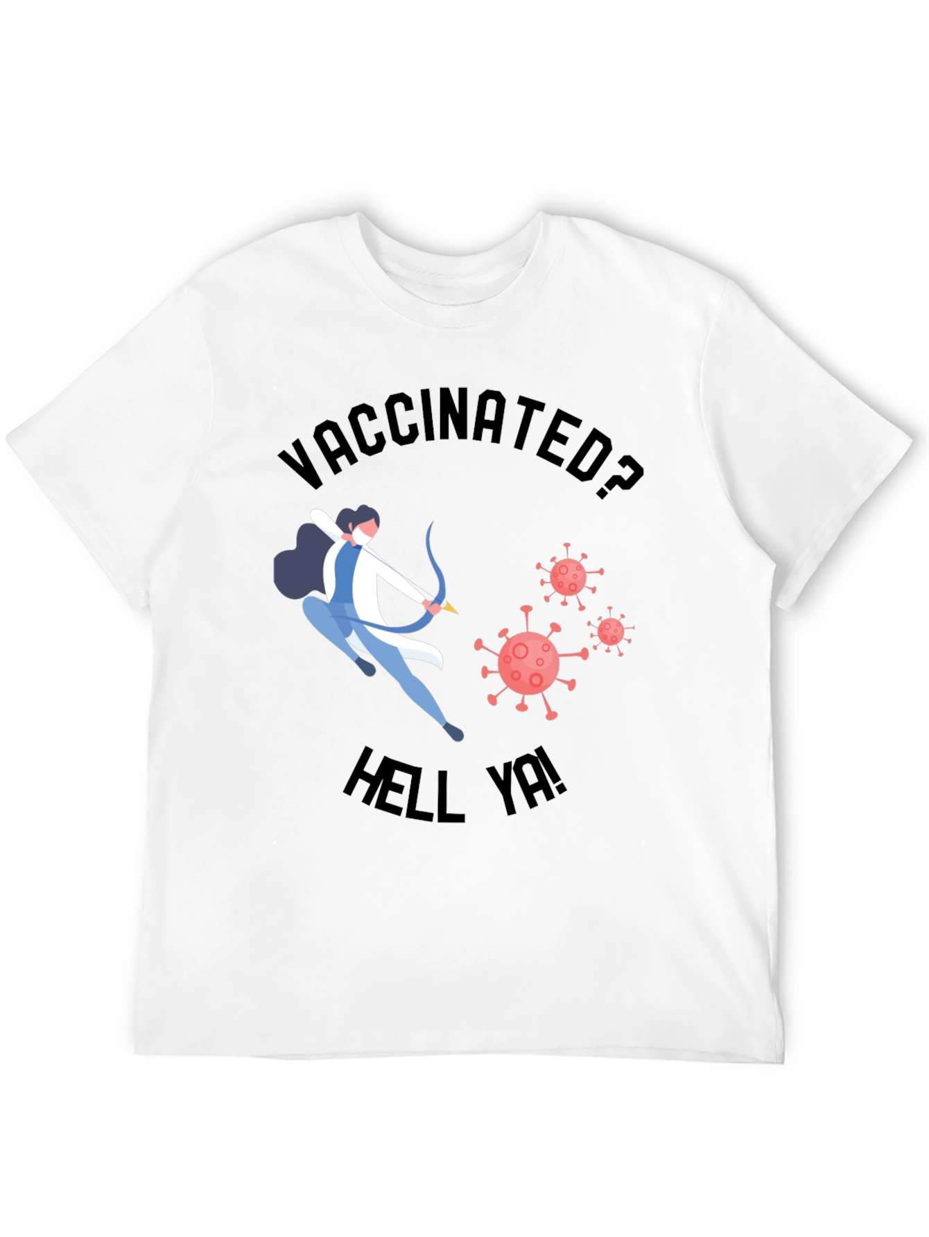 Vaccinated Archer Graphic T-Shirt - Black Crew Neck Tee
