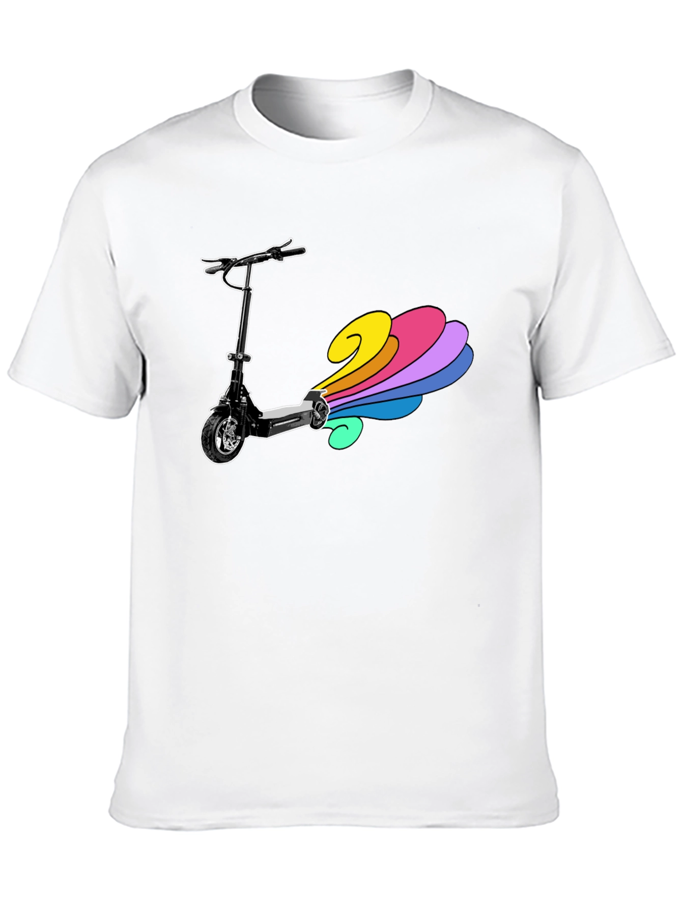 Electric Scooter Rainbow Tail Tee
