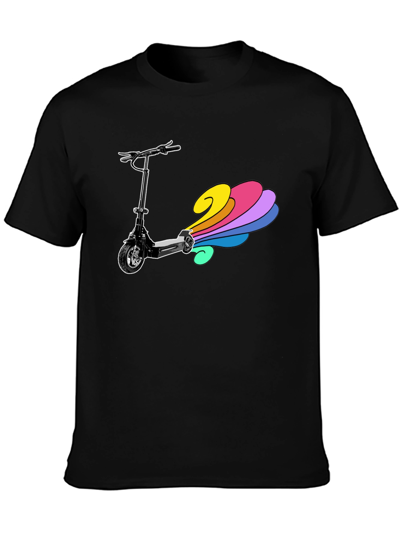 Electric Scooter Rainbow Tail Tee