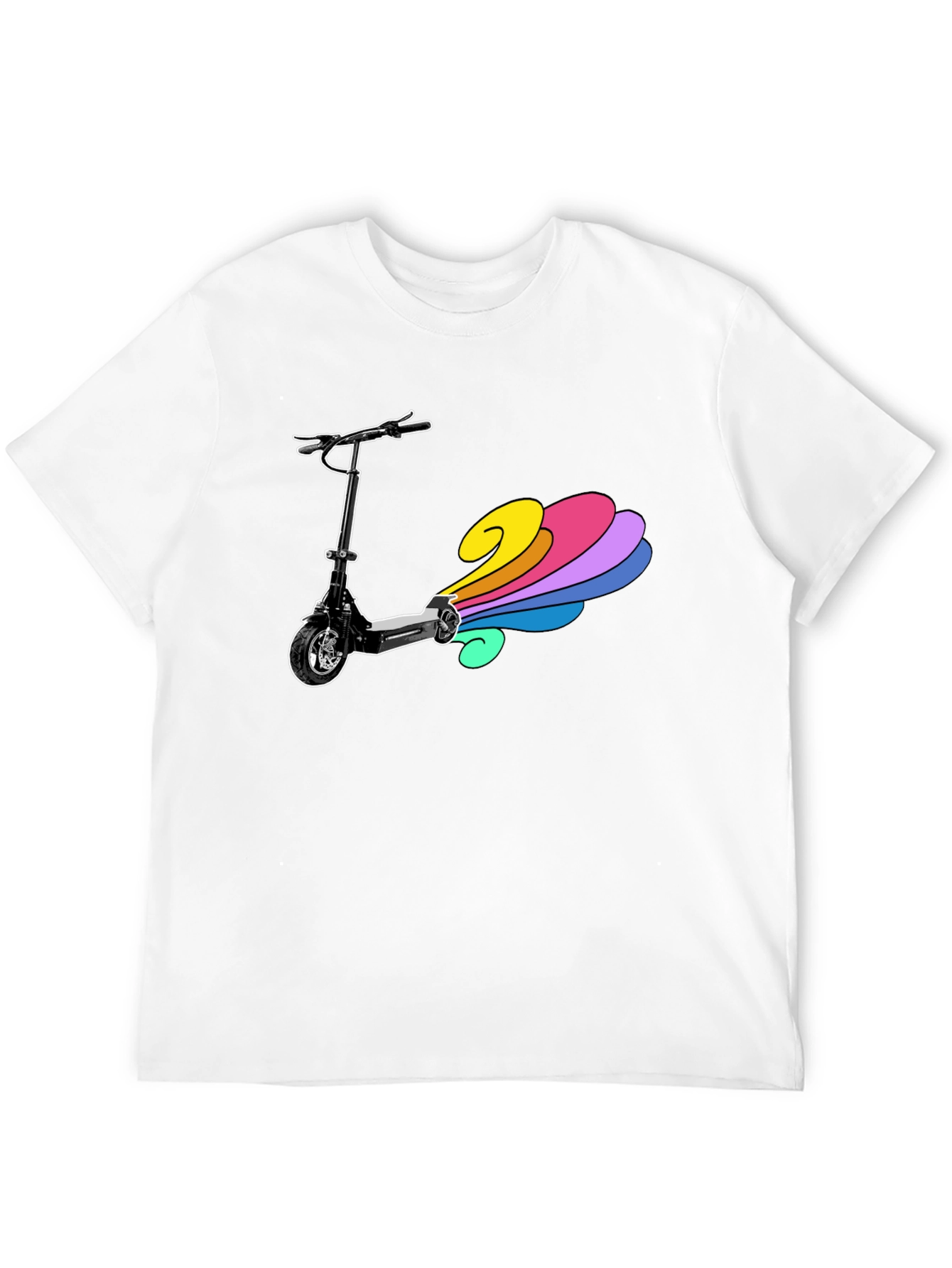 Electric Scooter Rainbow Tail Tee