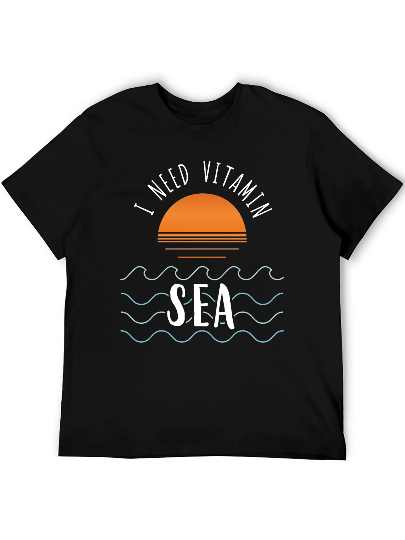 I Need Vitamin Sea Black Graphic T-Shirt