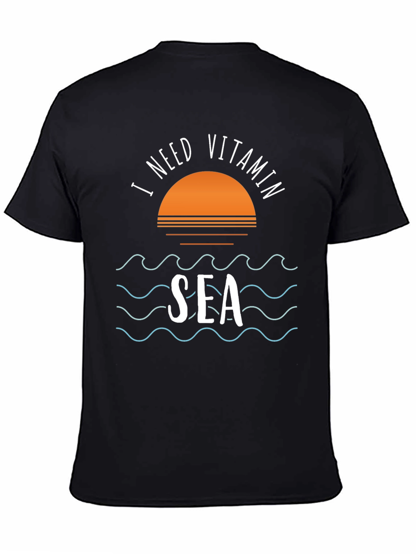 I Need Vitamin Sea Black Graphic T-Shirt