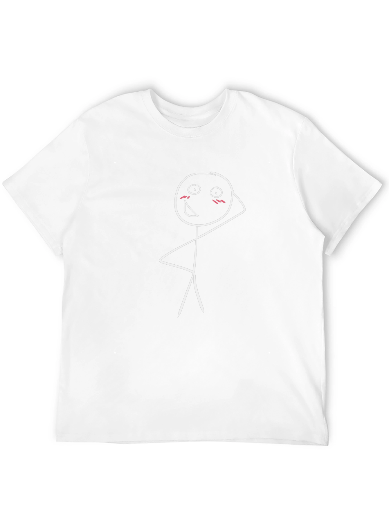 Funny Stick Figure Graphic Tee - Black Cotton T-Shirt