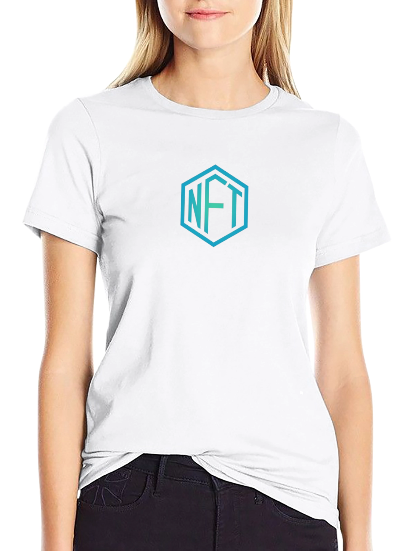 NFT Hexagon Graphic T-Shirt - Stylish Crypto Art Tee