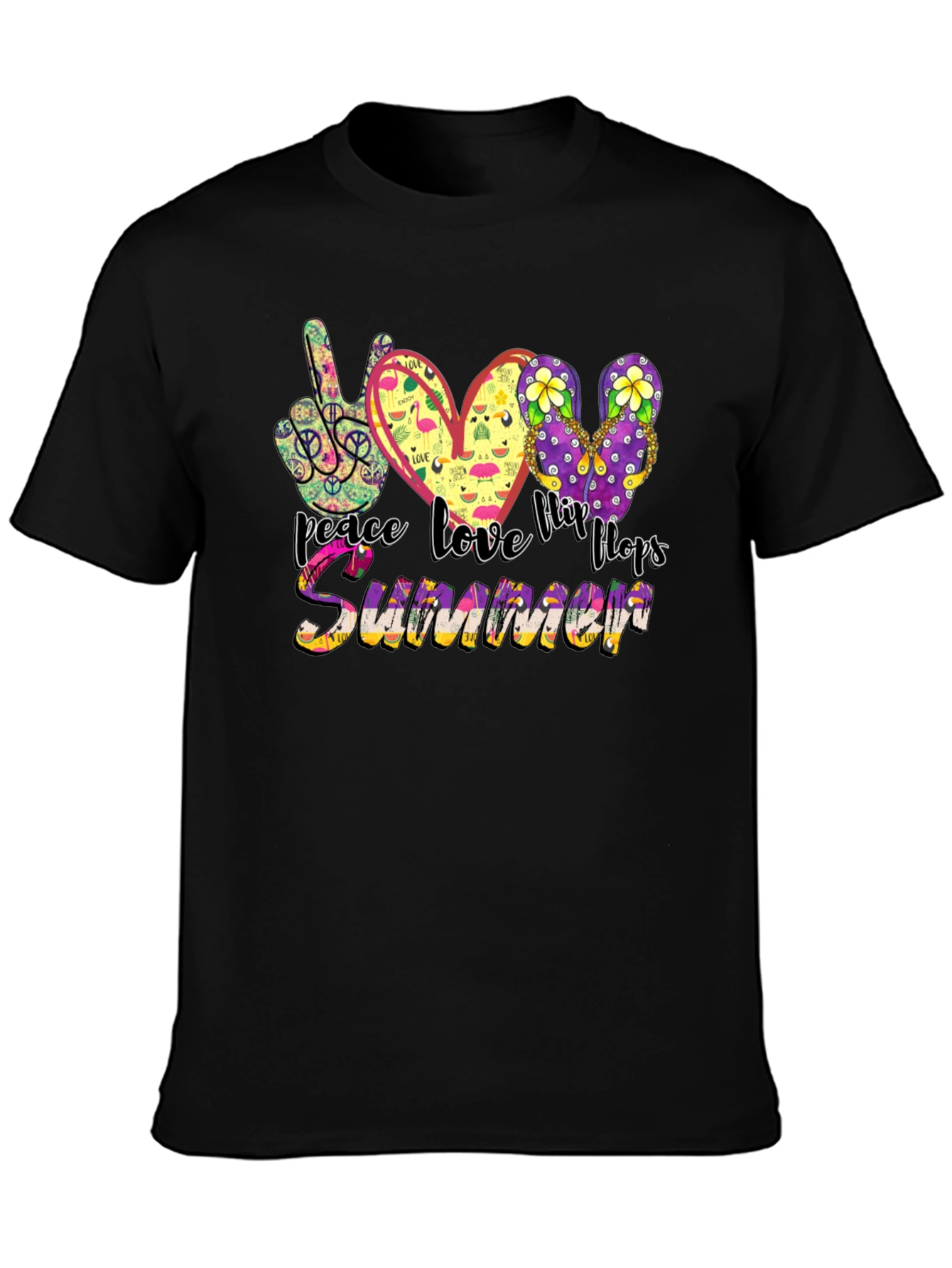 Peace Love Flip Flops Summer Graphic Tee