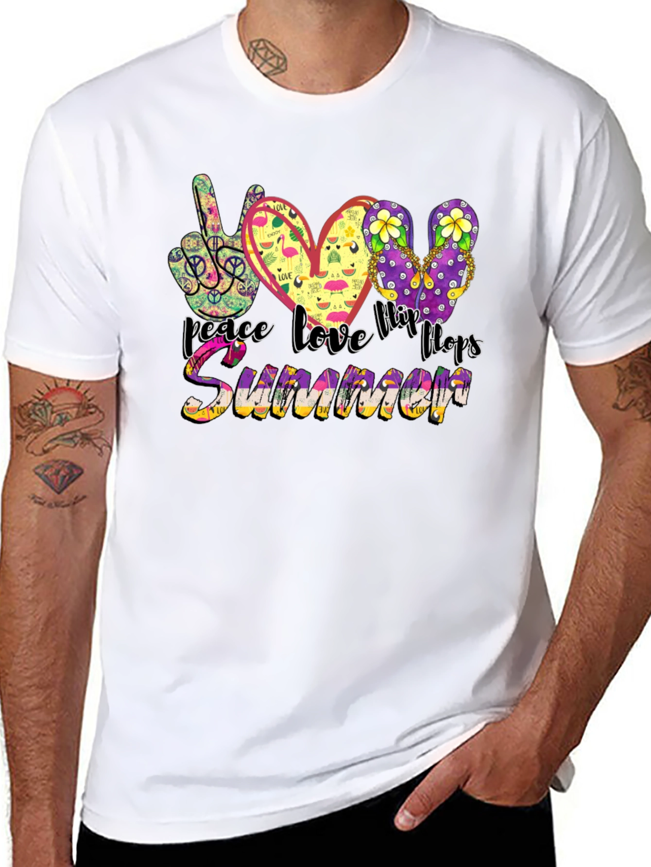 Peace Love Flip Flops Summer Graphic Tee