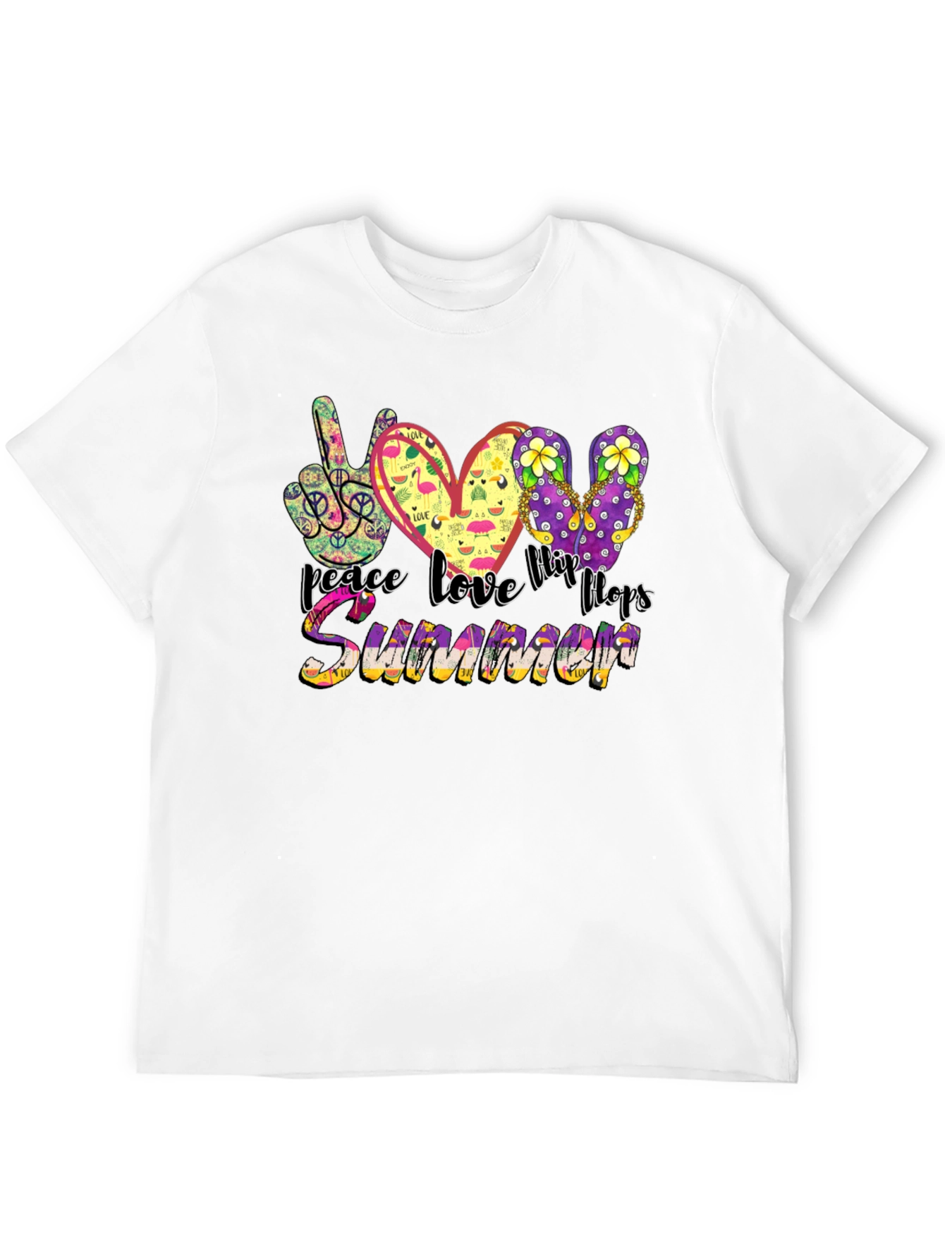 Peace Love Flip Flops Summer Graphic Tee