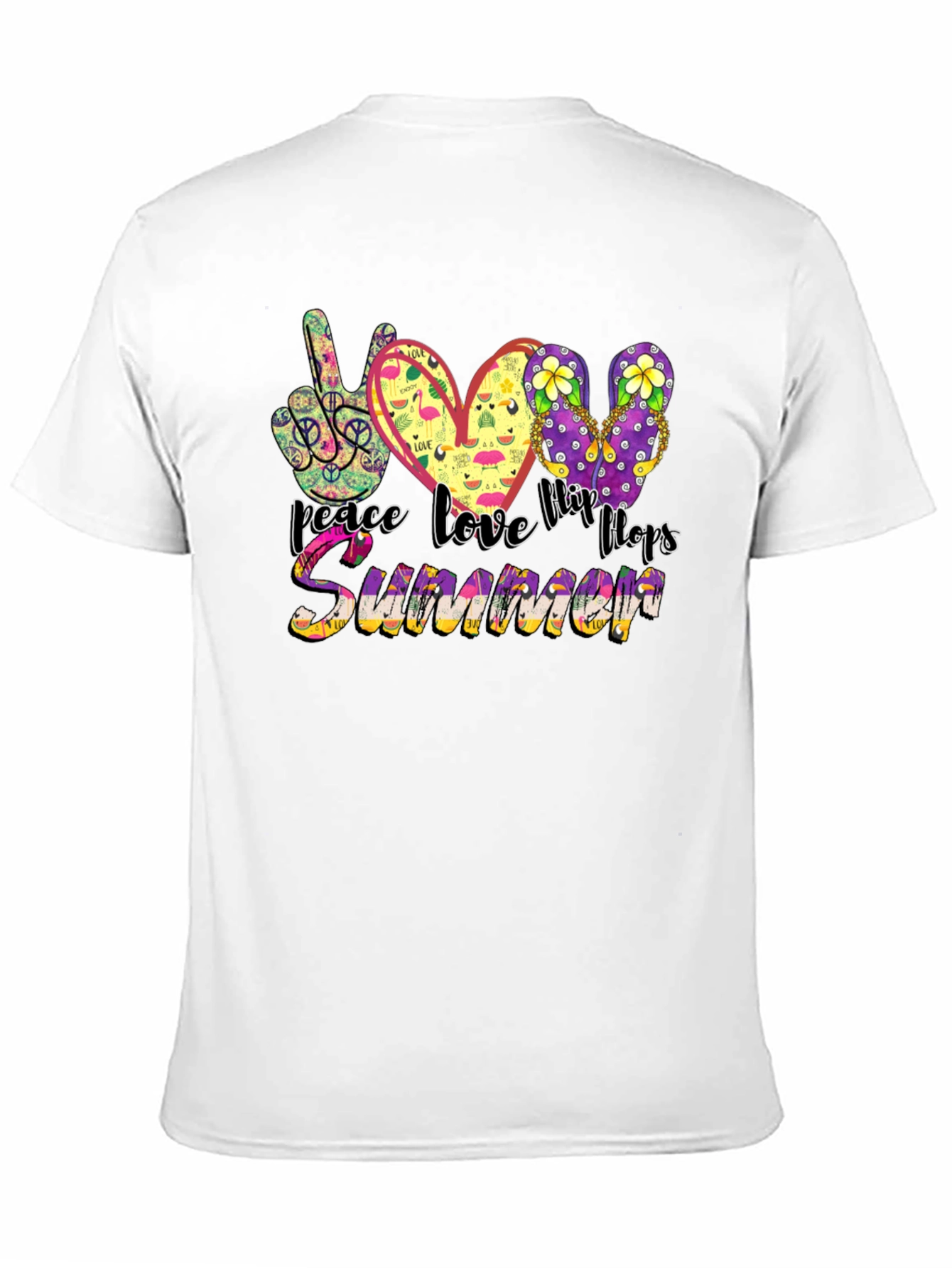 Peace Love Flip Flops Summer Graphic Tee
