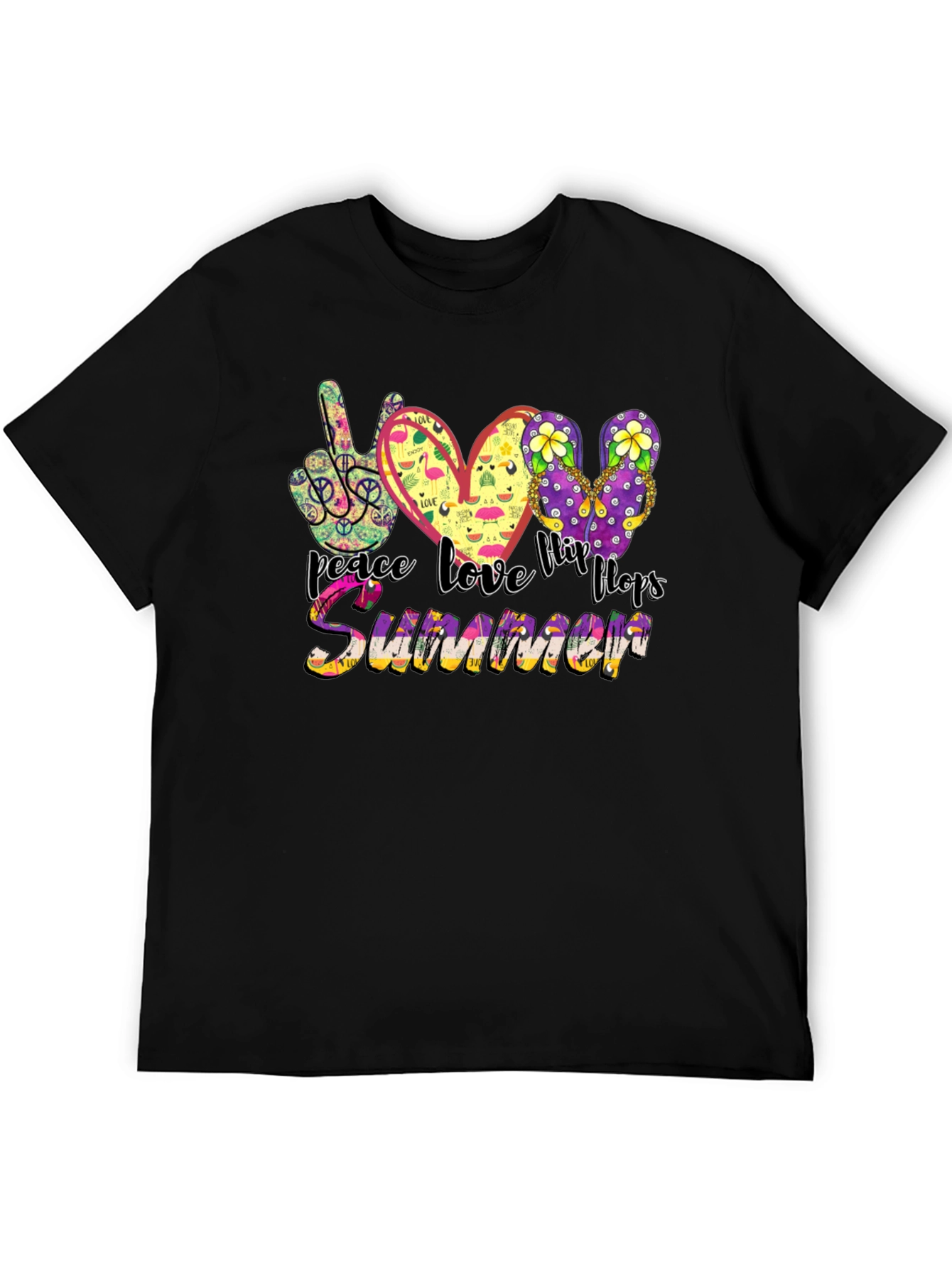 Peace Love Flip Flops Summer Graphic Tee